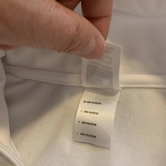 The North Face Full Zip Hooded White Jacket Pockets Mens Size S Red Logo Japan - Picture 6 of 12